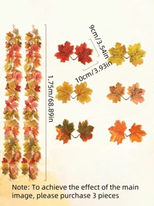 1 mảnh trang trí mùa thu, dây leo lá phong, trang trí sân vườn Halloween, dây leo nhân tạo để trang trí cửa ra vào và cửa sổ, thích hợp cho Giáng sinh và lễ tạ ơn, trang trí Halloween, trang trí ngoài trời trong nhà, trang trí tiệc, trang trí làm vườn ngoài trời, trang trí thang cuốn hành lang, trang trí bàn, trang trí lễ tạ ơn, Trang trí tường - Nhiều màu - Xem 9