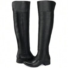 Women's Over The Knee Long Leather Boot - màu đen - Xem 4
