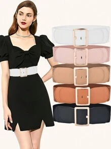 1 chiếc thắt lưng co giãn bản rộng dành cho nữ, khóa kim loại cổ điển, co giãn cỡ lớn, phù hợp với nhiều trang phục và cosplay Halloween mùa hè, trường học mùa thu, mùa thu, Halloween - Loại bướm - Xem 2