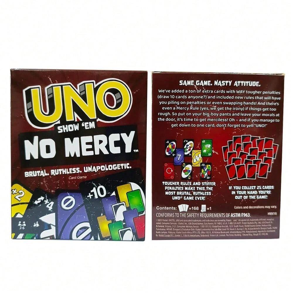 UNO No Mercy! Game Board Games Cards Table Family Party Entertainment