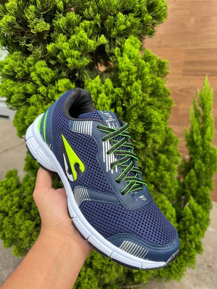 MIZZ LSS ORIGINAL MEN'S SPORTY SNEAKERS - Navy/green - View 1