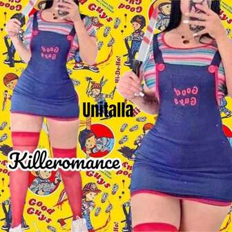 VESTIDO CHUKI/DISFRAZ SEXY/ 2 PIEZAS VESTIDO Y BLUSA CROP