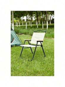 1-Piece Folding Outdoor Chair For Indoor, Outdoor Camping, Picnics, Beach,Backyard, BBQ, Party, Patio, Beige - 米色+牛津+Modern-1 - 查看 2
