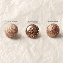 20入組簡約淺金色塑料扣釦，附圓形、心形、蝴蝶結、花朵和復古花紋，適用於毛衣、外套、西裝、針織衫 DIY珠寶製作