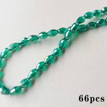 孔雀蓝玻璃珠，66 颗刻面水滴形水晶隔珠，适用于珠宝制作、DIY 时尚手链项链工艺用品 - 4*6米珠 - 查看 13