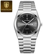 POEDAGAR Luxury Quartz Man Wristwatch Sport Men Watches Waterproof Luminous Date Week Stainless Steel Men's Watch Male