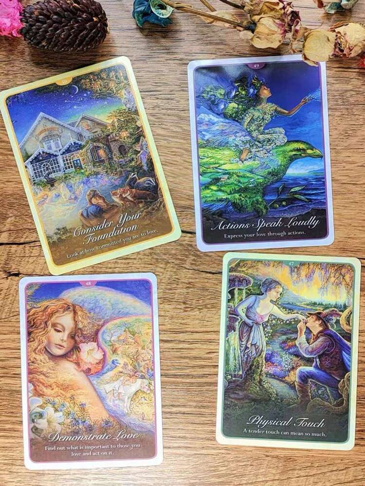 1 套“爱之耳语神谕”附中文翻译版、英文塔罗牌 - 彩色 - 查看 5