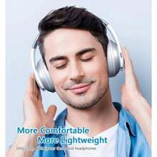 Bluetooth Headphones Over-Ear, 60 Hours Playtime Foldable Lightweight Wireless Headphones Hi-Fi Stereo With 6 Eq Modes, Bass Adjustable Headset With Built-In Hd Mic, Fm, Sd/Tf For Pc/Home - 銀色 - 查看 7
