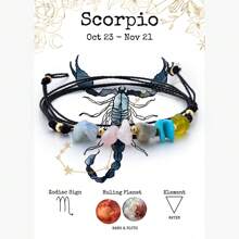 1pc Multi-Function 12 Zodiac Protective Stone Bracelet - Natural Pebble, Adjustable As Necklace Or Anklet, Select Your Zodiac Sign
