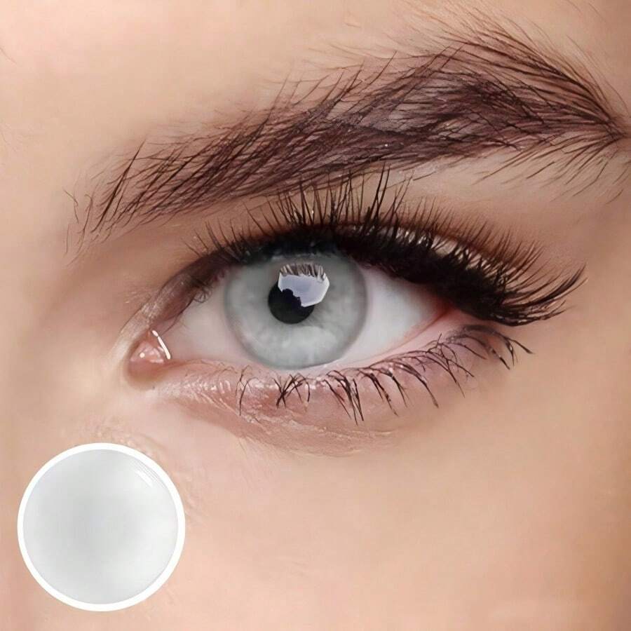 1 Pair Natural Color Soft & Colorful Contact Lenses Halloween Costume Cosplay - Grey - View 1