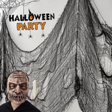 1pc Halloween Black Gauze Cloth, Horror Ripped Fabric Decor For Halloween Party, Haunted House,Christmas - Multicolor - View 7