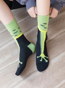 1/3 Pairs Of Women's Spring And Autumn Animal Feet Funny Pattern Cartoon Funny Pattern Frog Creative Tube Socks, Fall - Multicolor - View 6