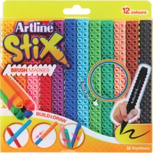 Artline StiX Brush Markers | AP Certified Safe For Kids | Washable From Most Clothes | ETX-F | Flexible Brush Nib Creates Unique Wide & Fine Lines