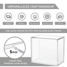 Booster Box Case Acrylic Case Display Case Protector With Magnetic Sliding Lid Dustproof Anti-Drop For Card Collectors