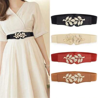 1-Piece Dress Ladies Belt Decoration With Coat Fashion Fashion Waist Fashion Elastic Waist Band Outside Wear Wide Suitable For Daily Wear And Use Summer, School Fall, Autumn, Halloween
