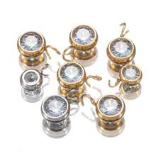 10 piezas de encantos de aro abierto de acero inoxidable con piedras de CZ, para hacer joyas DIY, pulsera, pendientes, accesorios - colgante - Ver 6