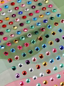 2PCS Multi-Color Silver White Rhinestone Beautiful Women's Face Decoration Rhinestone Stickers Y2K Festival Party Daily Makeup DIY Music Festival Prom Applicable To Hair Eyes Face Body Decoration Rhinestone Stickers - Multicolor - View 3