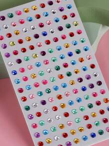 2PCS Multi-Color Silver White Rhinestone Beautiful Women's Face Decoration Rhinestone Stickers Y2K Festival Party Daily Makeup DIY Music Festival Prom Applicable To Hair Eyes Face Body Decoration Rhinestone Stickers - Multicolor - View 4