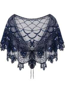 Elegante vintage sprankelende kraagstrik sjaal: glinsterende boho avondjurk accessoire voor vrouwen