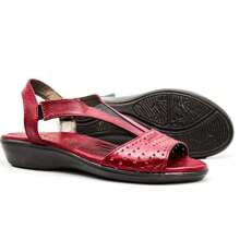 Sandalias planas de mujer Descanso - Rojo - Ver 3
