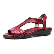 Sandalias planas de mujer Descanso - Rojo - Ver 5