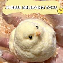 Handmade Squeeze Stress Relief Toy With Hen & Chick Design, Funny Squeeze Toy