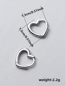 1 对可爱心形环形耳环，适合女士派对订婚周年纪念珠宝情人节礼物 - 1# - 查看 10
