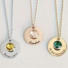 Customized 12 Chinese Zodiac Stainless Steel Engraved Disc Pendant Necklace, Personalized Name Birthday Gift, Fashion Necklace For Women, Girlfriend Gift, Christmas Gift