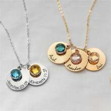 Customized 12 Chinese Zodiac Stainless Steel Engraved Disc Pendant Necklace, Personalized Name Birthday Gift, Fashion Necklace For Women, Girlfriend Gift, Christmas Gift