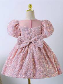 Rosa paillettenbesetztes Kinderkleid, hochwertiges Prinzessinnenkleid für Kleine Mädchen, Geburtstagskleid für Einjährige, Kostüm für Laufstegmoderatorin, Klavieraufführung, geeignet für Hochzeiten, Partys, Bühnenauftritte und den täglichen Freizeiteinsatz, drinnen und Outdoor