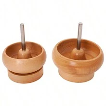 珠宝制作木制珠子旋转器、粘土珠子旋转器、珠宝制作快速串珠粘土珠子旋转器、DIY 手链、项链 - 杏色 - 查看 3