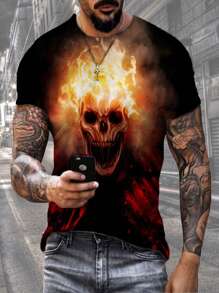 Playera Hombre Halloween Películas De Terror Camiseta Moda - Blanco - Ver 5