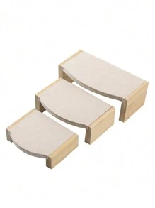 1pc/3pcs Expositor de joias de madeira maciça, Expositor de joias de colar de pulseira, Conjunto de três peças de suporte de exibição de joias de mesa de chá, Suporte de ornamento multifuncional, disponível em três tamanhos: grande, médio e pequeno