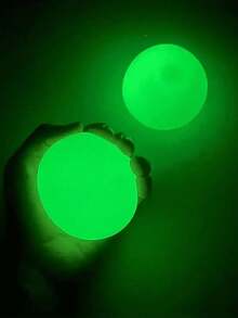 1pc Random Luminous Air Squeeze Ball, Suction Ceiling Sticky Ball, Wall Adsorption Stress Relief Bouncy Ball, Air Sticky Target Ball Pressure Relief Toy - Multicolor - View 5