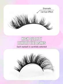Asiteo 9 Pairs Cat Eye False Eyelashes - Natural & Lengthening, Creates Alluring Winged Effect - Reusable, Easy To Apply - Cat Eye Lashes - View 3