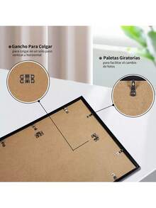 6 Marcos Decorativos para Fotos - Ideal para Paredes y Mesas - Blanco - Ver 7