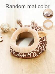 ABLAZE ZAI 1 件柔软织物动物形状封闭式仓鼠/沙鼠窝/床，适合全年小型宠物