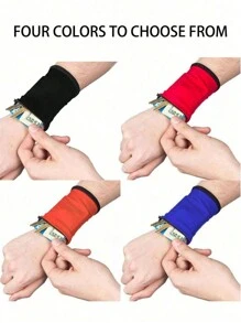 1 pieza Brazalete deportivo - Alta elasticidad, quédese  y con estilo con esta mini billetera de muñeca unisex con bolsillo con cremallera, bolsa transpirable para teléfono móvil, se pueden guardar llaves, identificación, tarjetas, efectivo, opción ideal para regalos - perfecto para gimnasio, fitness, deportes, al aire libre, correr, ciclismo y talla grande.