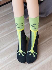 1/3 Pairs Of Women's Spring And Autumn Animal Feet Funny Pattern Cartoon Funny Pattern Frog Creative Tube Socks, Fall - Multicolor - View 11