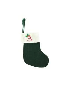 1 pièce Bas de Noël tricoté avec lettres, rouge, blanc et vert 3 couleurs, comprend 26 lettres anglaises. Peut être utilisé comme décoration de fête à la maison, ornement à accrocher au sapin de Noël ou au chevet, petit cadeau pour fête des fêtes, décoration d'Halloween - Multicolore - Voir 45