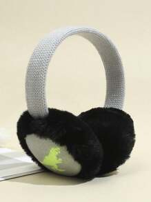 1pc Kids Cute Dinosaur Jacquard Ear Warmers, Warm For Autumn/Winter
