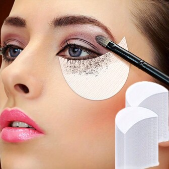 50 pezzi/30 pezzi scudi di eyeliner senza lanugine - Cuscinetti protettivi per applicazione di ombretti senza sbavature, strumento per estensioni di ciglie finte con facile pulizia