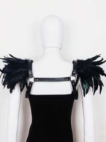 1 Feather Shawl Fashionable Feather Shoulder Strap Gothic Fake Collar Gothic Personalized Decorative Accessories Role-Playing Party Stage Performance Props Halloween CostumeOther Natural Feather Feather Four Seasons