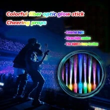 Colorful Fiber Optic Sticks, 24-Piece Set, Featuring 3 Lighting Modes And Frequency-Changing Flashing. Shines Brighter At Night, Handheld Sparkler LED Sticks, Suitable For Bars, Parties, Concerts, And Other Glow Stick Support Props. - 24顆 - 查看 3