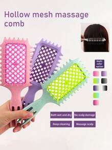 卷发定型刷，1 件迷你空心梳子头发和顺发刷，卷发刷卷发刷，顺发刷超柔软梳齿 - 轻松梳理缠结 - 适用于卷发、直发、女性、干湿发 - 彩色 - 查看 3