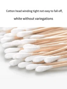10 paquets de 100 pièces de tampons de nettoyage à double extrémité, bâtonnets en bois, boules-cotons de maquillage, boules, cure-oreilles