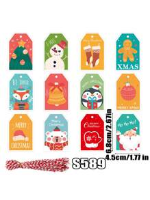 48 thẻ treo chủ đề Giáng sinh hoạt hình dễ thương sáng tạo, mặt dây chuyền trang trí cây thông Noel, nhãn sản phẩm bao bì hộp quà Giáng sinh, trang trí không khí tiệc sự kiện Giáng sinh, bó hoa Giáng sinh, gói mang đi thiệp chúc mừng lời chúc phúc Lễ Tạ ơn - Nhiều màu - Xem 6