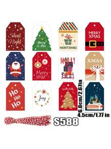48 thẻ treo chủ đề Giáng sinh hoạt hình dễ thương sáng tạo, mặt dây chuyền trang trí cây thông Noel, nhãn sản phẩm bao bì hộp quà Giáng sinh, trang trí không khí tiệc sự kiện Giáng sinh, bó hoa Giáng sinh, gói mang đi thiệp chúc mừng lời chúc phúc Lễ Tạ ơn - Nhiều màu - Xem 5