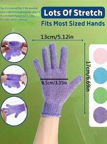 4/2/1pc Random Color Revitalizing Exfoliating Bath Gloves - Double Texture Gloves For Deep Cleansing & Polishing - Ideal For Spas, Massages & Body Scrubs - Soft & Durable Bathing Accessories