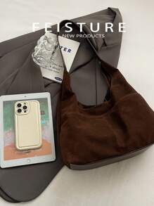 1 pieza Bolso de hombro multibolsillo FEISTURE, hecho de tela con apariencia, incluye una mini bolsa, adecuado para niñas, mujeres, estudiantes universitarias, mujeres que inician su carrera y damas de oficina, excelente para el trabajo, los negocios, los trayectos y la escuela, bolso de moda